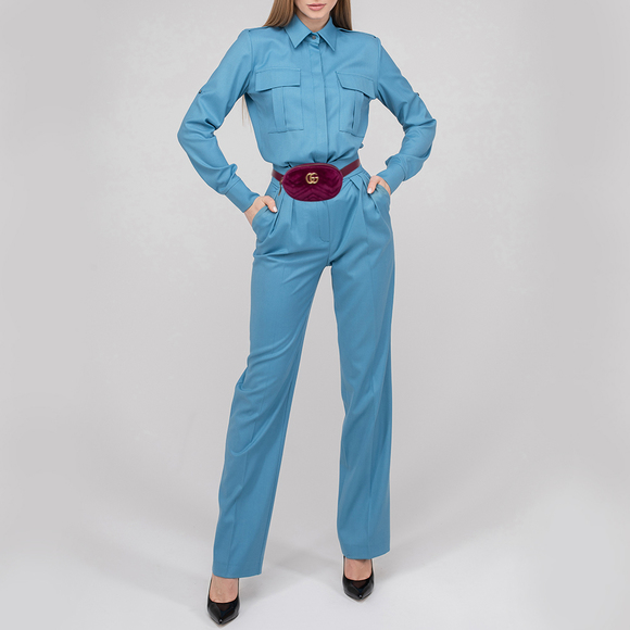 GUCCI Purple Matelasse Velvet GG Marmont Belt Bag - Picture 2 of 8